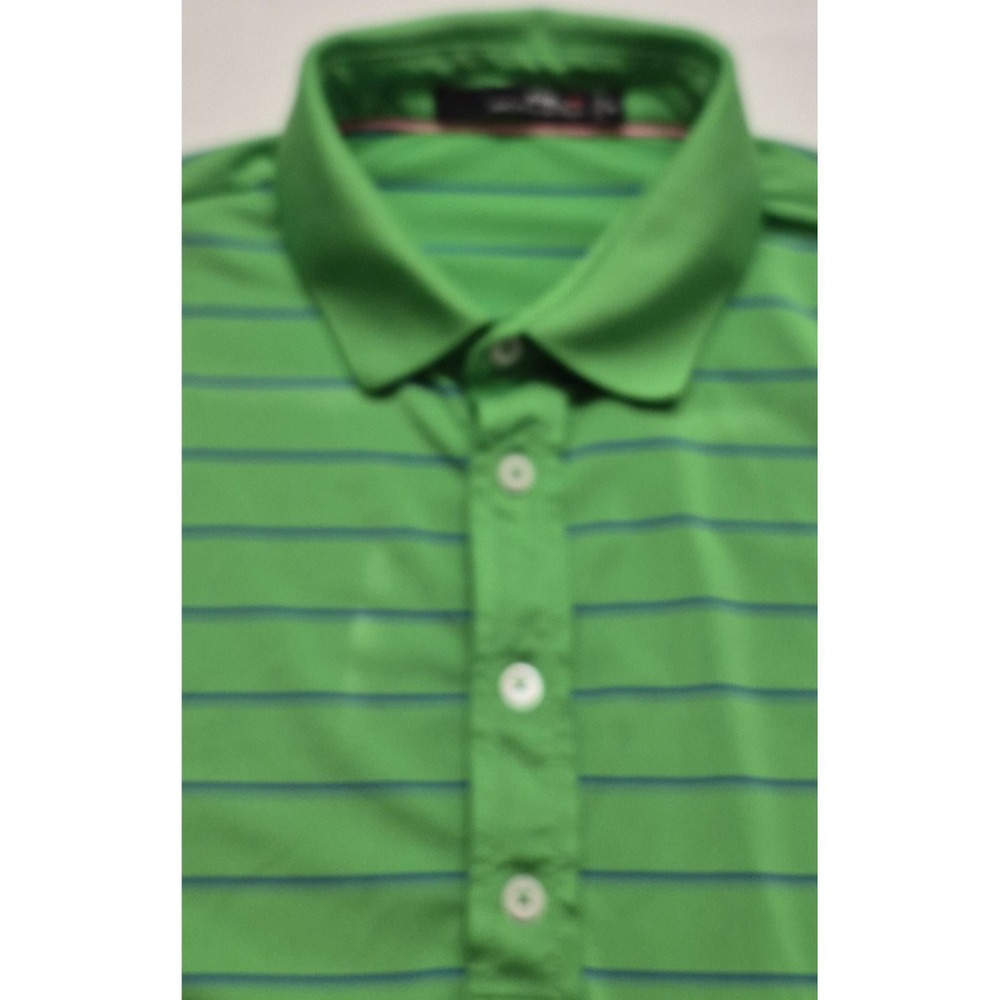 RLX Ralph Lauren men's green striped golf polo shirt Medium short sleeve outdoor - Picture 6 of 16